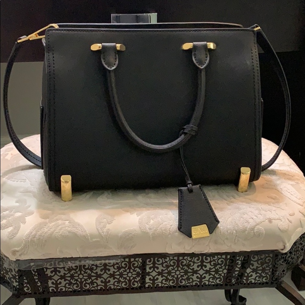 Zac Posen black saffiano leather bag